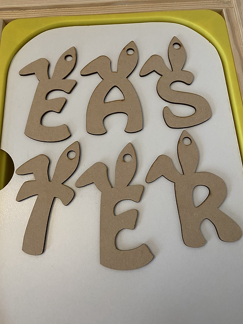 3mm Easter Bunny Ear Letters - Hanging - Class Packs