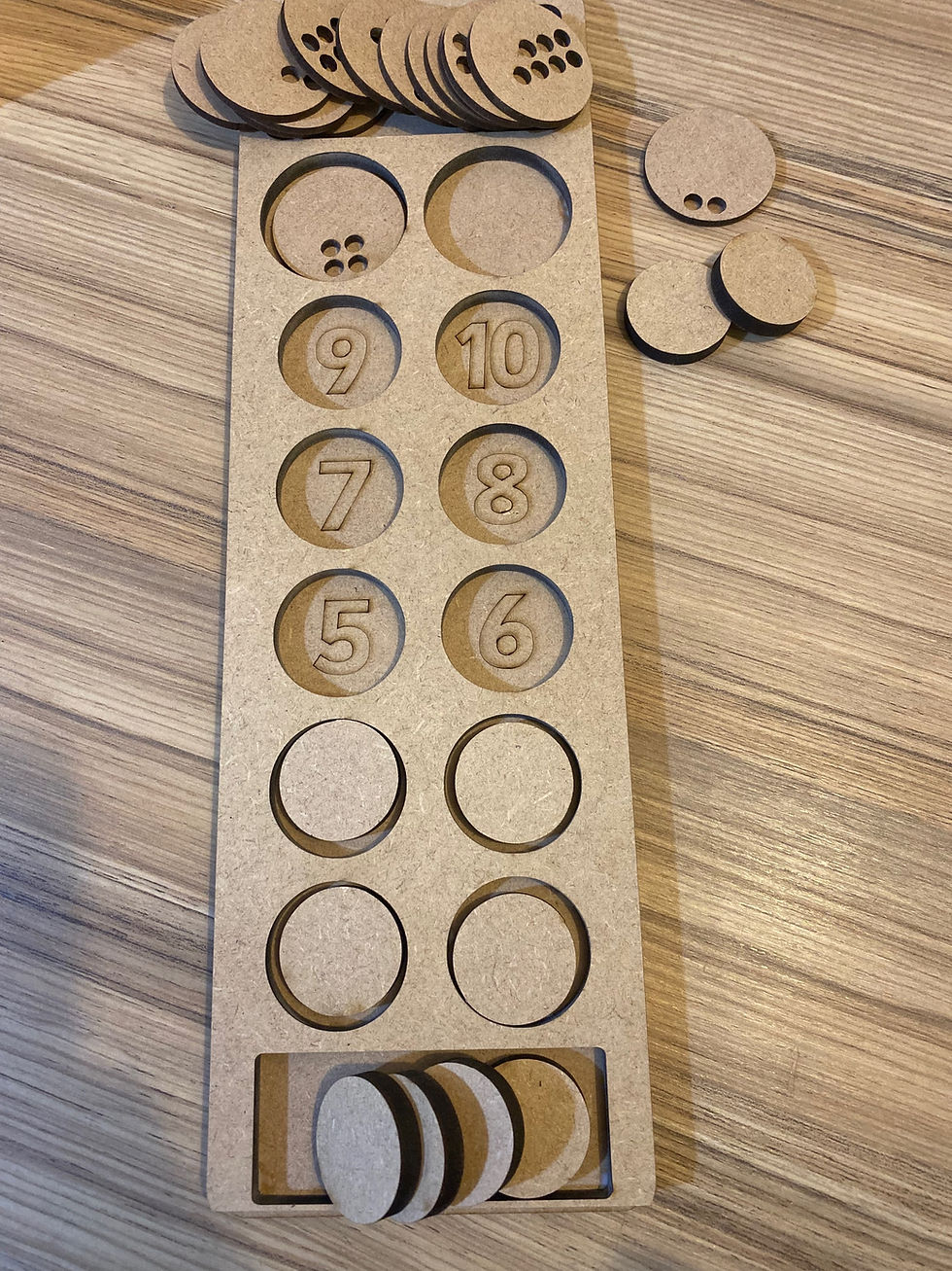 Thumbnail: Subitising 10 frame with numbered tokens