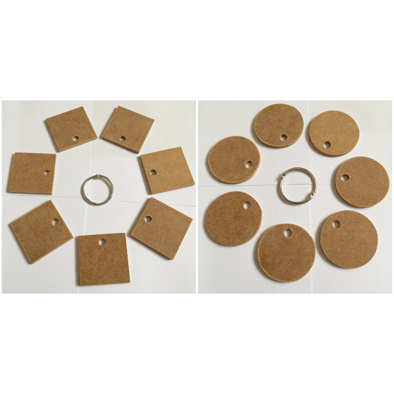 Keyring Sets - Circles or Squares