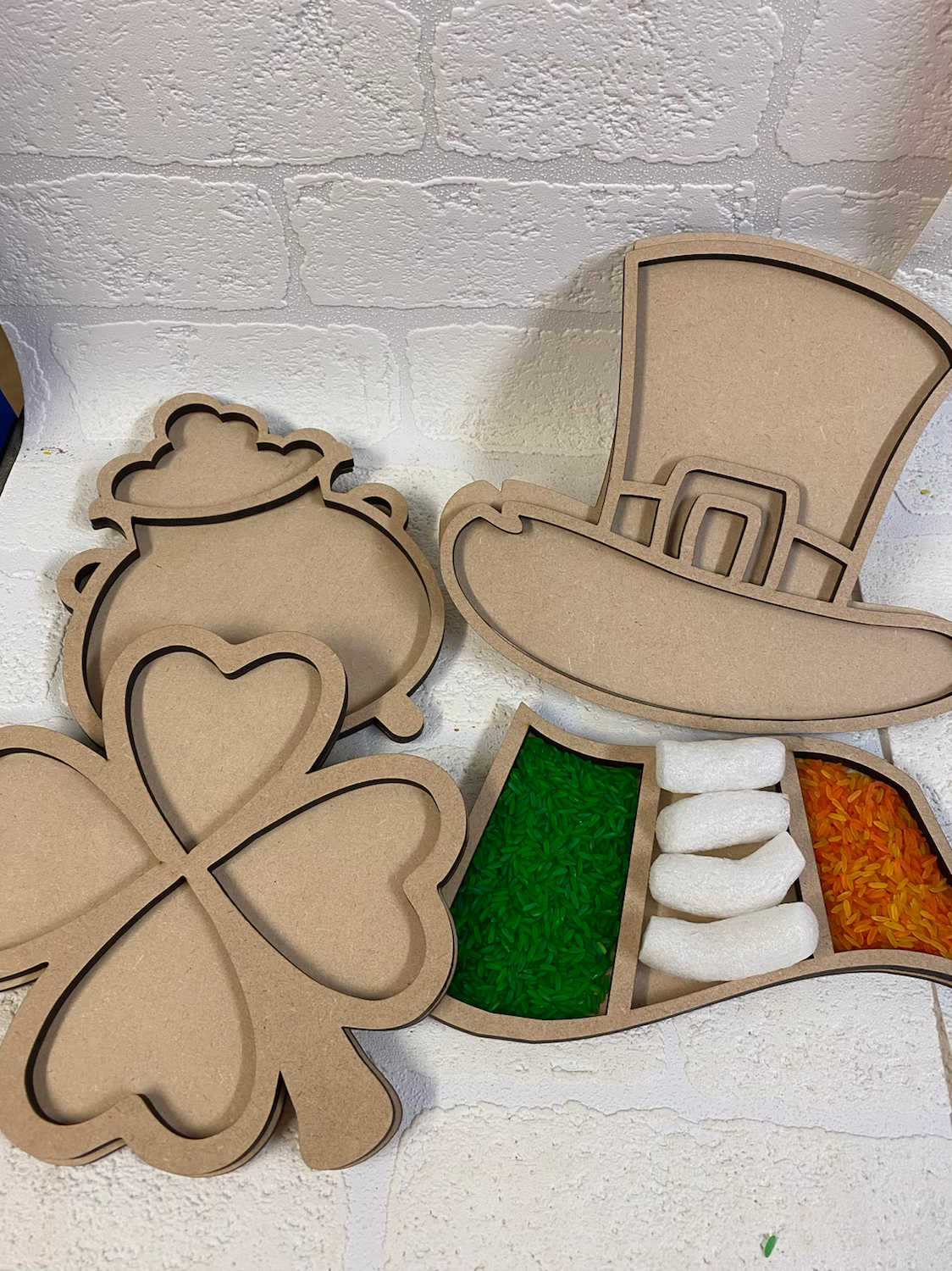 St Patrick's themed Sensory trays