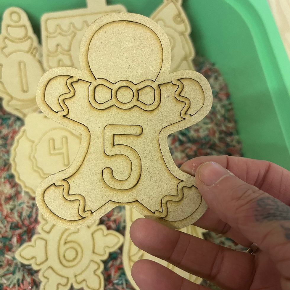 Thumbnail: numbered engraved christmas shapes (pack of 10)