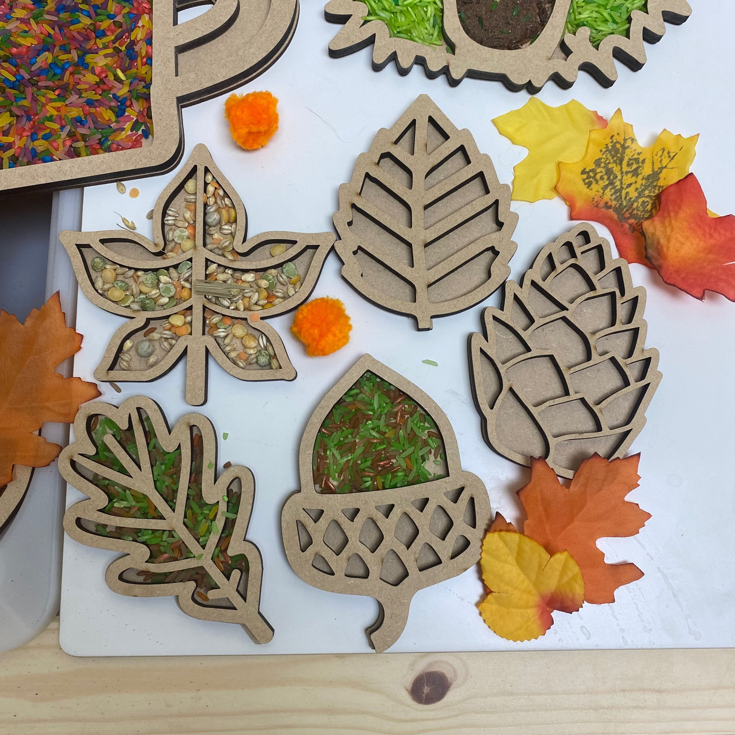 BASICS Autumn Leaves Mini Sensory tray set (5 pk)