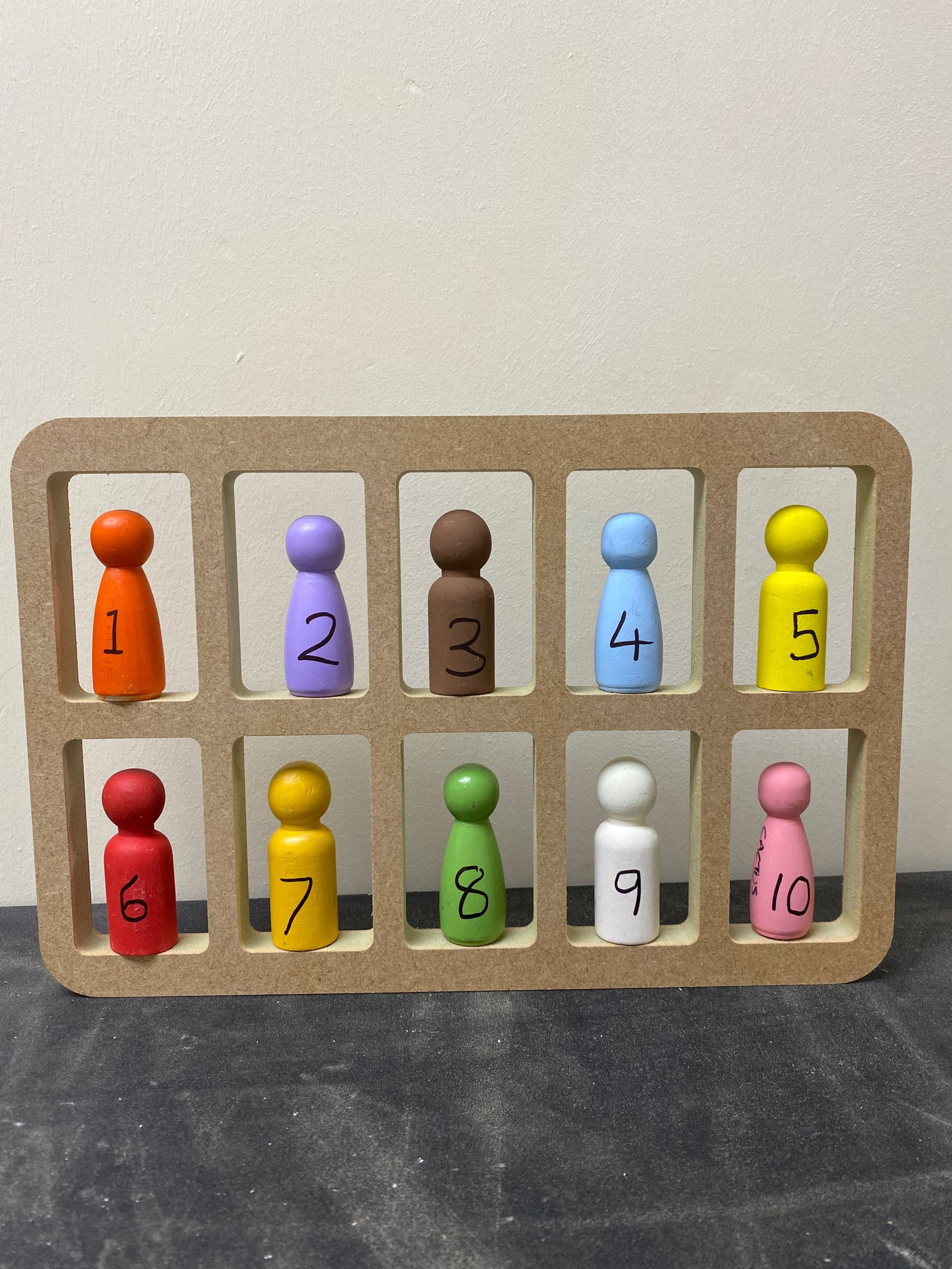 Peg Doll  and number Ten frames