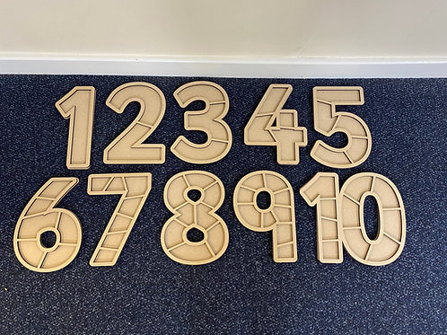 Numbers Sensory sorting Trays