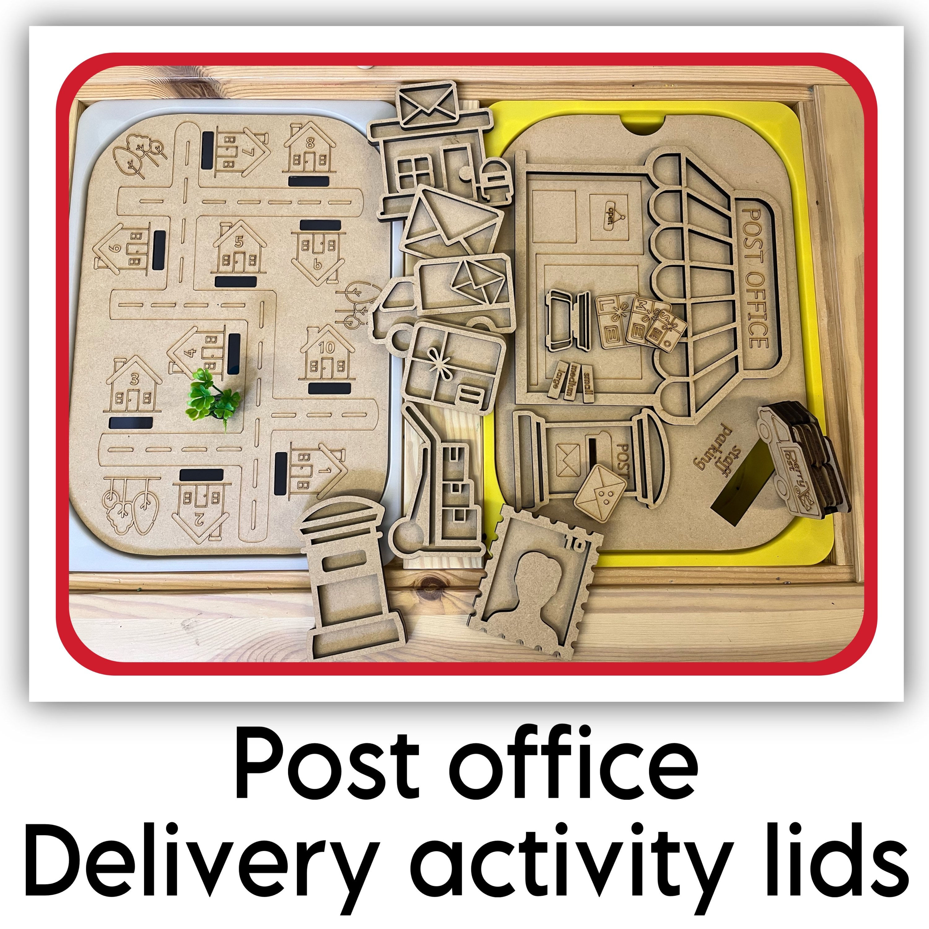 Post office and delivery activity lid set
