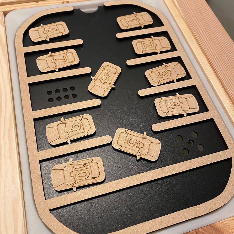 Thumbnail: Car Park 10 Frame Car counting Lids and Puzzle Boards