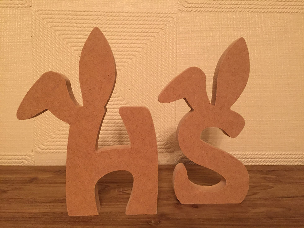 Thumbnail: Free standing Letters with Bunny Ears