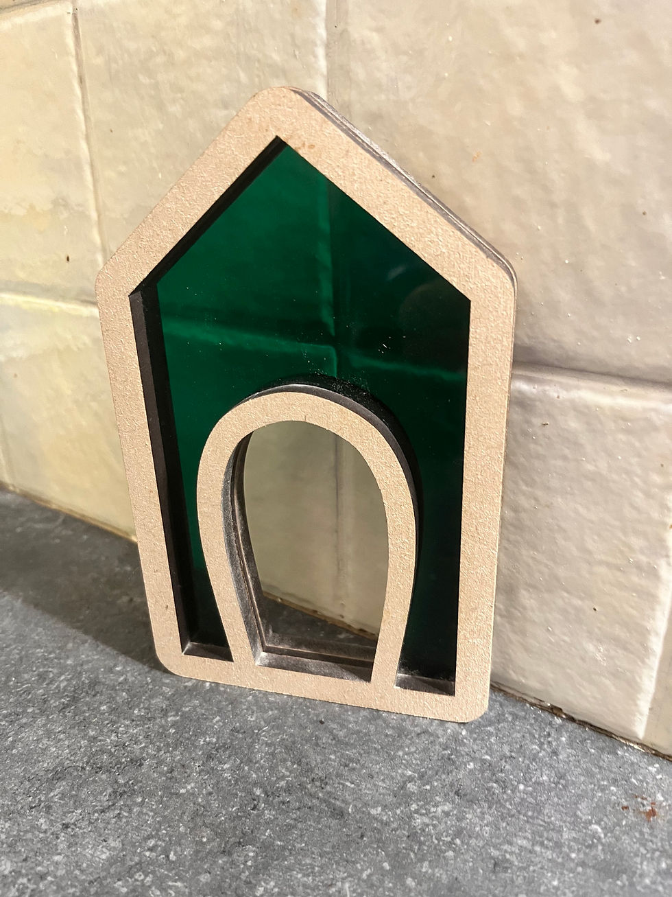 Thumbnail: Chunky Sensory Block - RAINBOW Peg doll HOUSE SET 