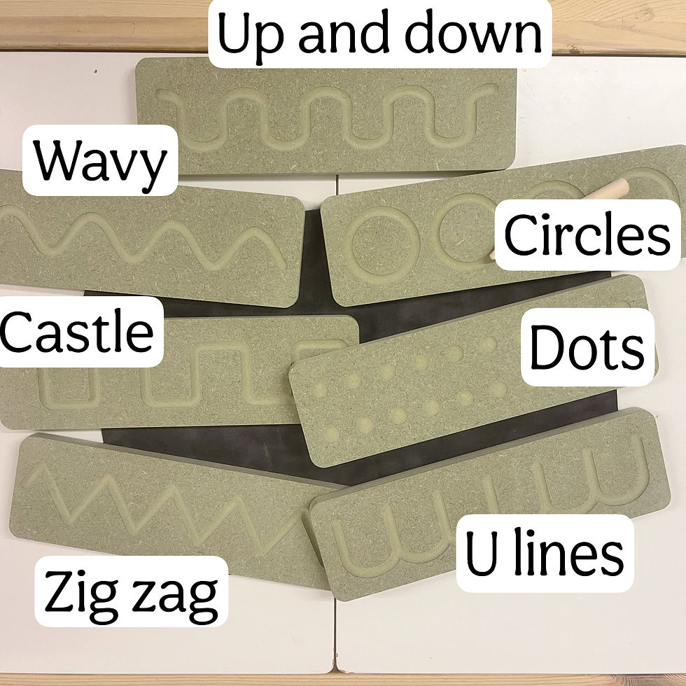 Thumbnail: Set of 7 chunky Pre writing pattern boards