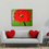 Thumbnail: Vibrant red poppy painting on green, displayed above sofa