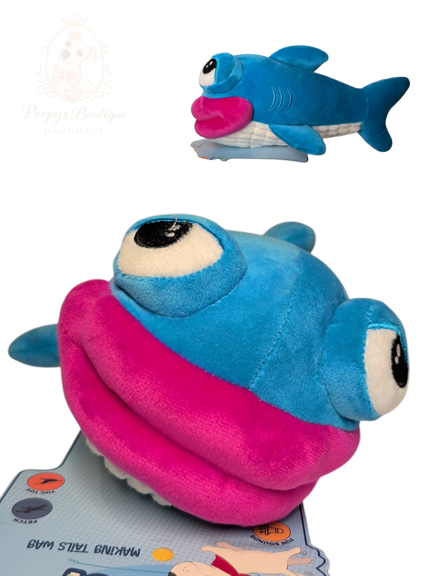 CoolPet Funny Fish Dog Toy – Plush Squeaky Toy (Approx. 11" x 4")