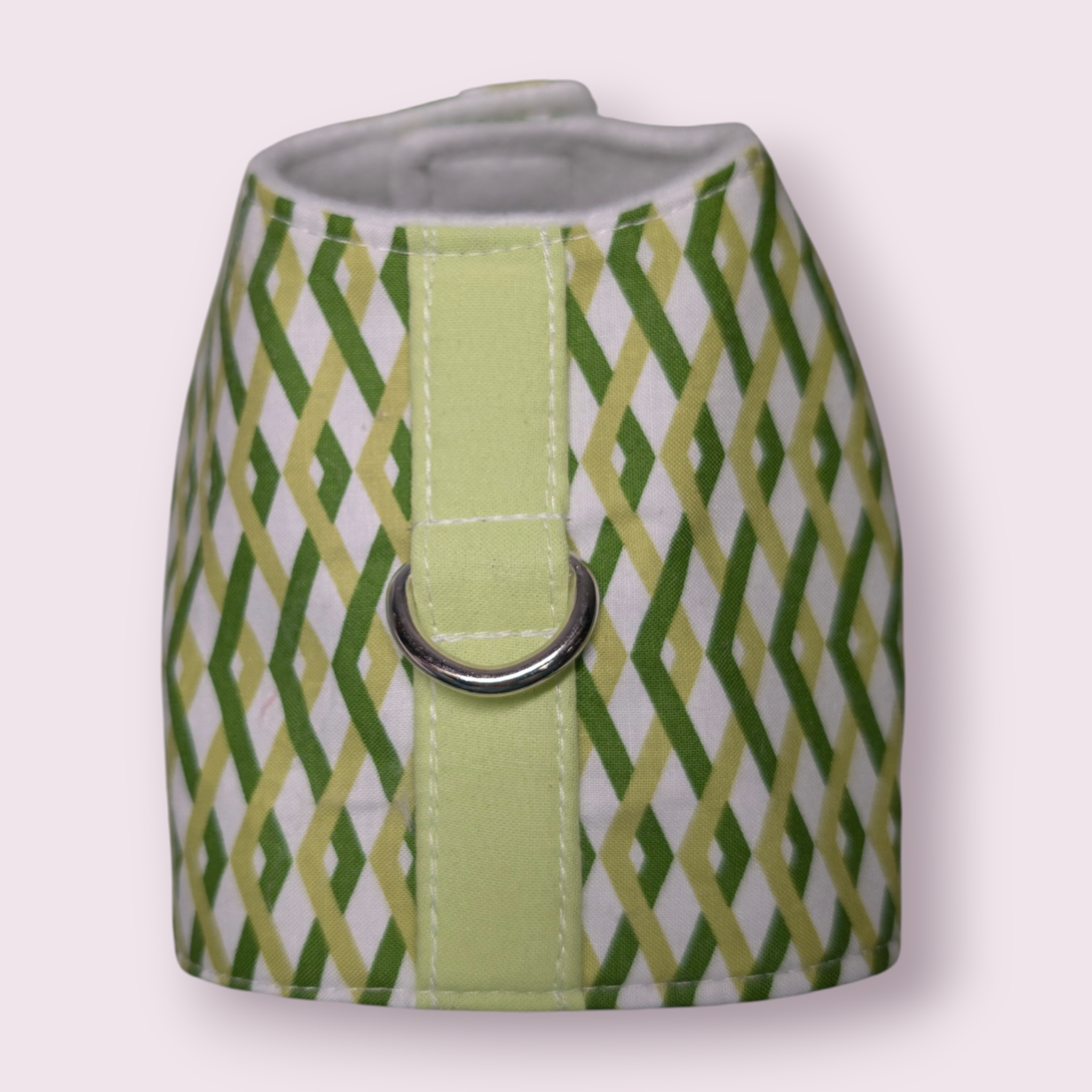 Handmade Harness – Green Geometric Print (XXS)