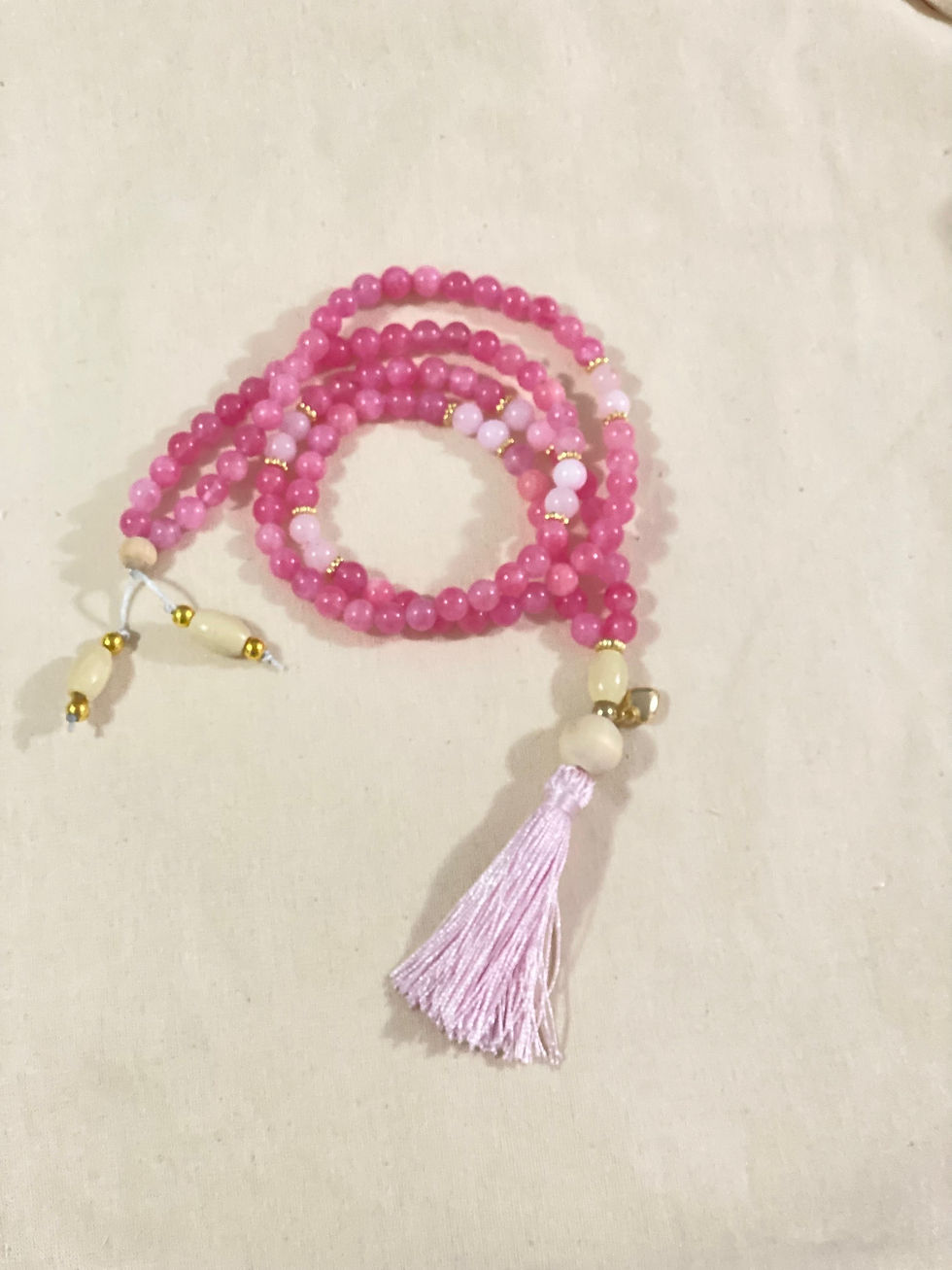Miniatura: JAPAMALA 108 CONTAS  | JADE ROSA e QUARTZO ROSA
