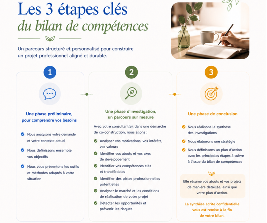 les étapes du Bilan de compétences