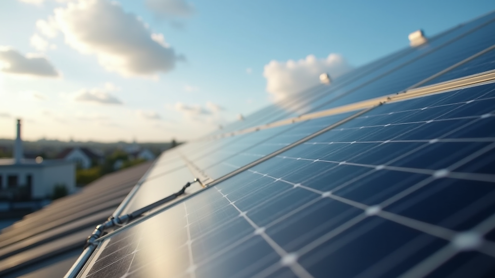 Close-up view of solar panel mounting hardware on a rooftop