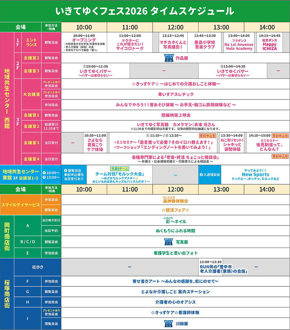 いきてゆくフェス2026タイムスケジュール