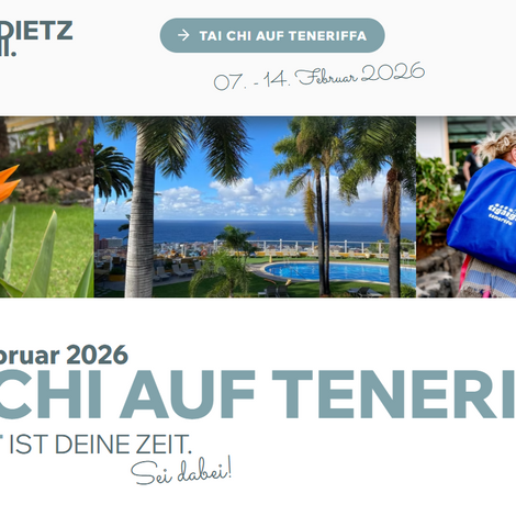 Tai Chi auf Teneriffa 07.02. - 14.02.2026  | Raus aus dem Hamsterrad