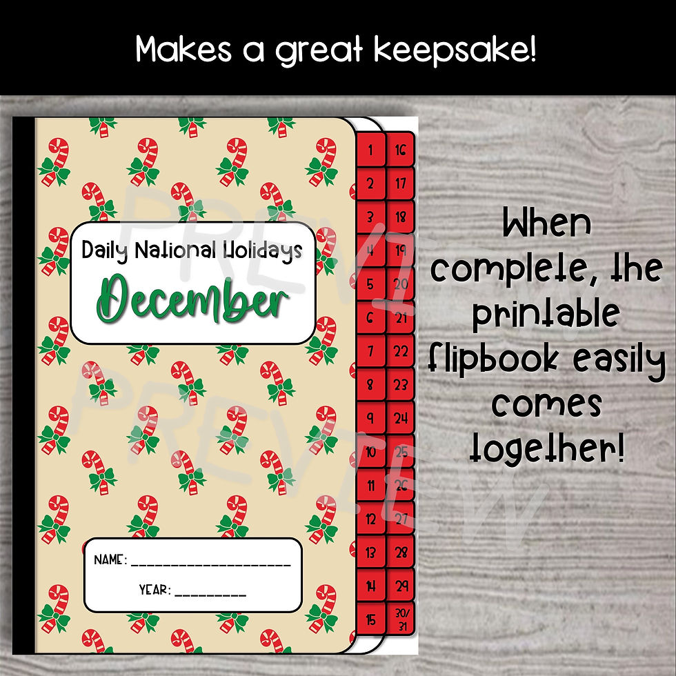 Morning Meeting National Days Daily Writing Prompts - DECEMBER ...
