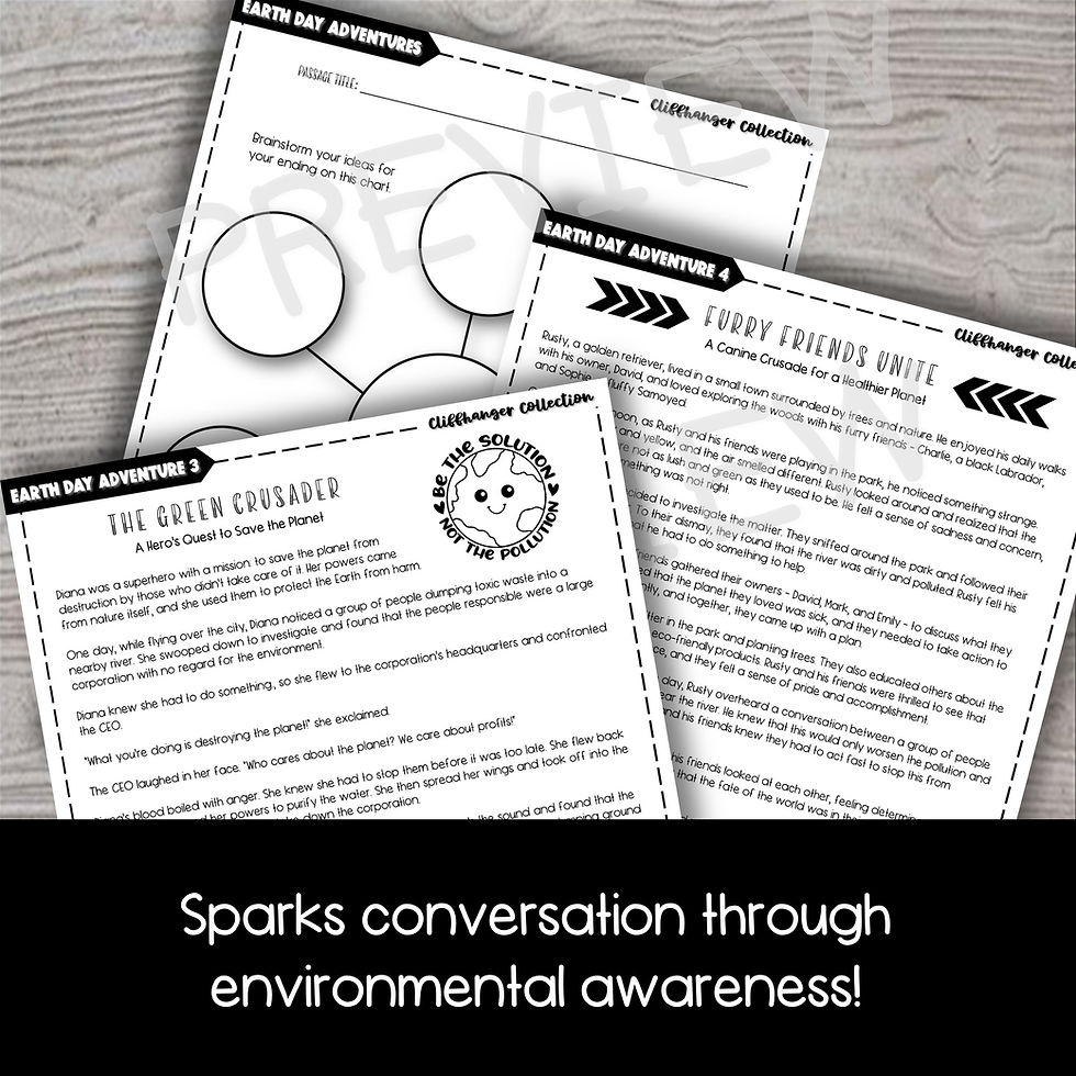 Thumbnail: Earth Day Cliffhanger Collection - Creative Writing Activity
