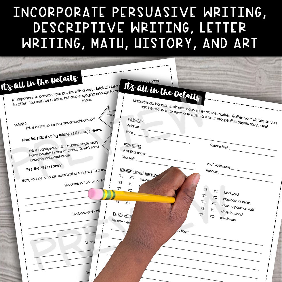 Thumbnail: Candy Town Listing - Christmas Holiday Descriptive Writing Activity