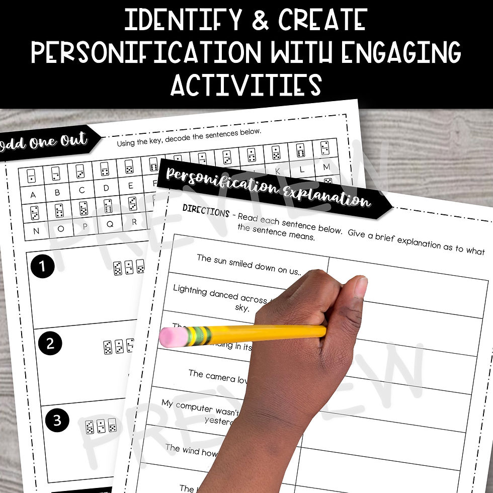 Thumbnail: Personification Practice - A Figurative Language Activity