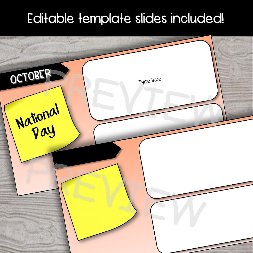Thumbnail: Morning Meeting National Days Daily Slides - OCTOBER