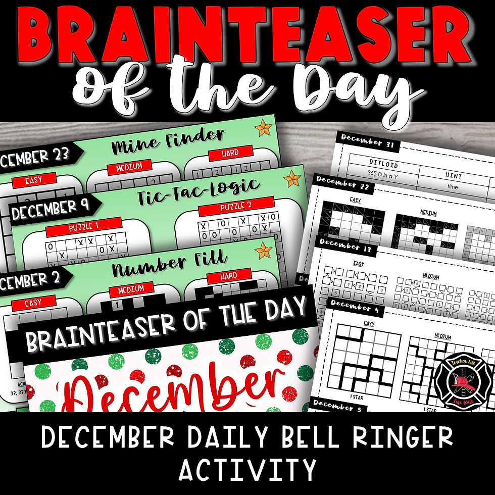 Daily Brainteaser of the Day – December Bell Ringer Activity