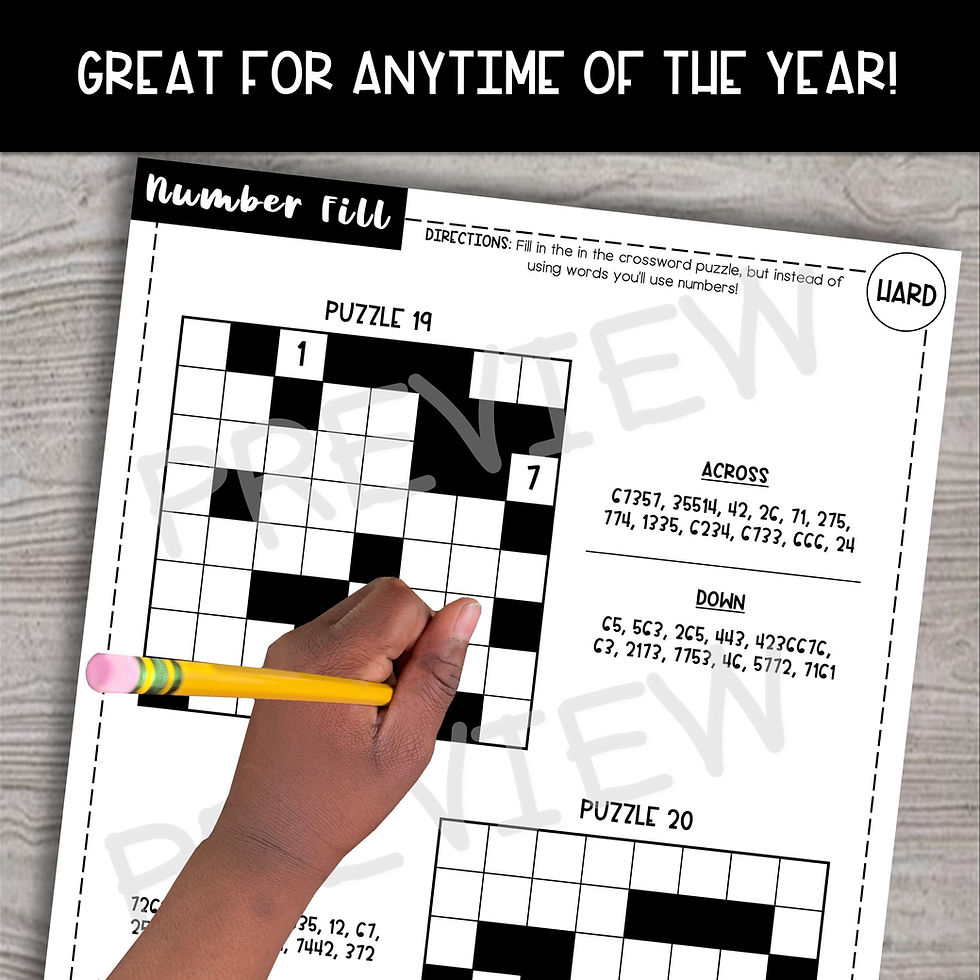 Thumbnail: Number Fill Brainteaser Puzzle Activity - Pack 2
