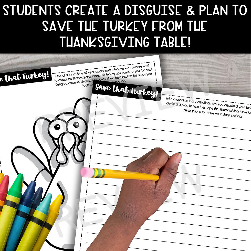 Thumbnail: Thanksgiving Creative Writing Activity Pack - Hide the Turkey!