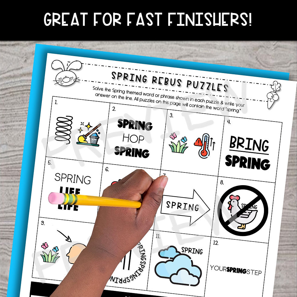 Thumbnail: Brainteaser Rebus Puzzle Activity - Easter/Spring Edition