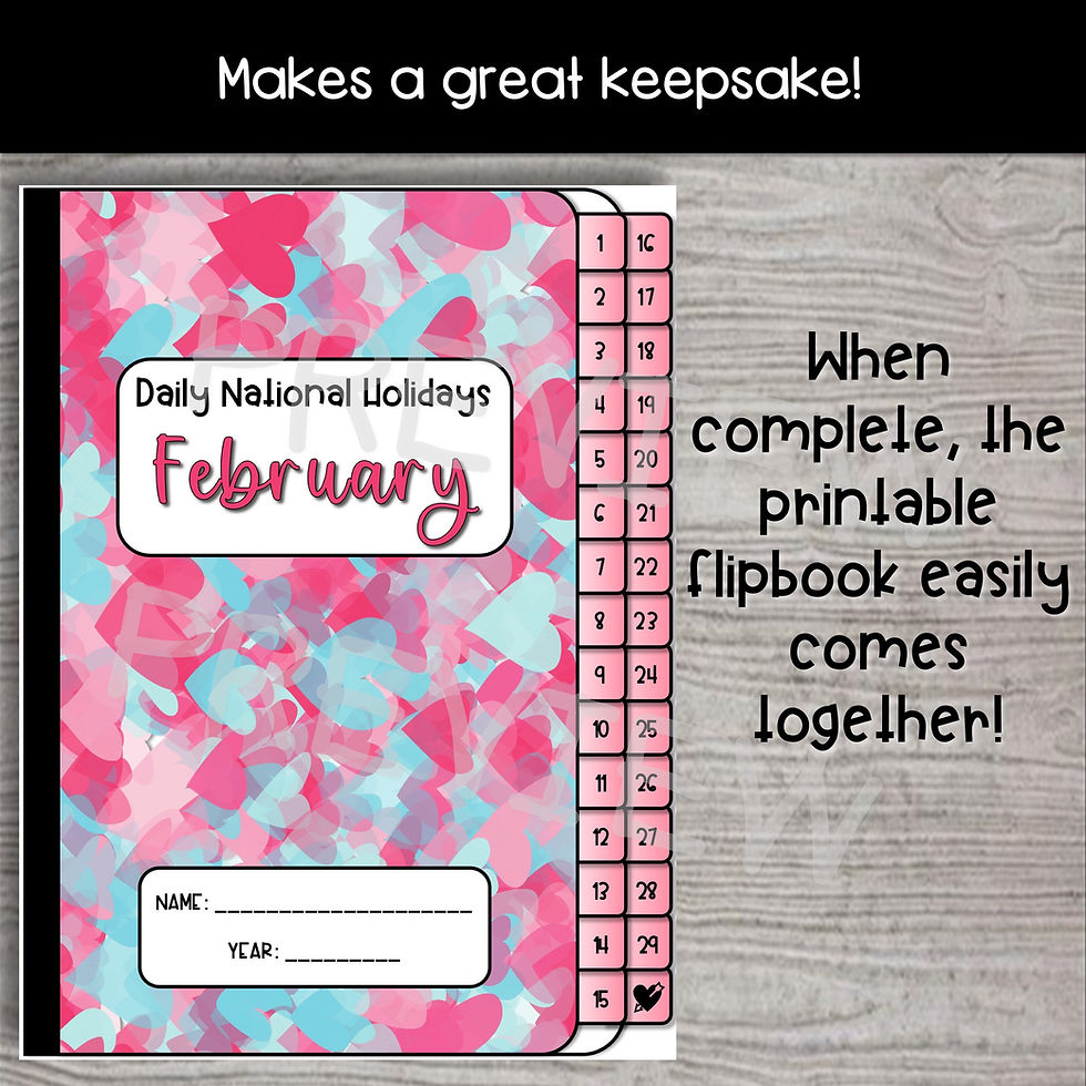 Thumbnail: Morning Meeting National Days Daily Writing Prompts and Slides Bundle - FEBRUARY