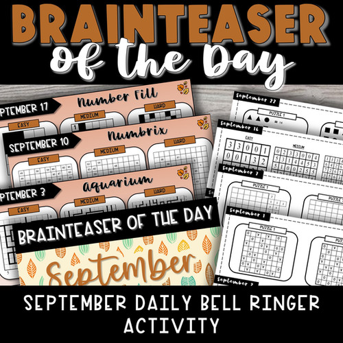 Daily Brainteaser of the Day – September Bell Ringer Activity ...