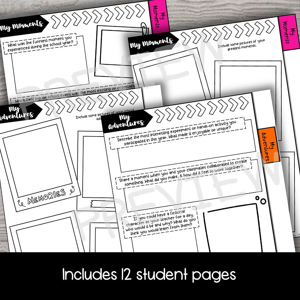 Thumbnail: End of Year Reflection Flipbook - Digital and Printable End of Year Activity
