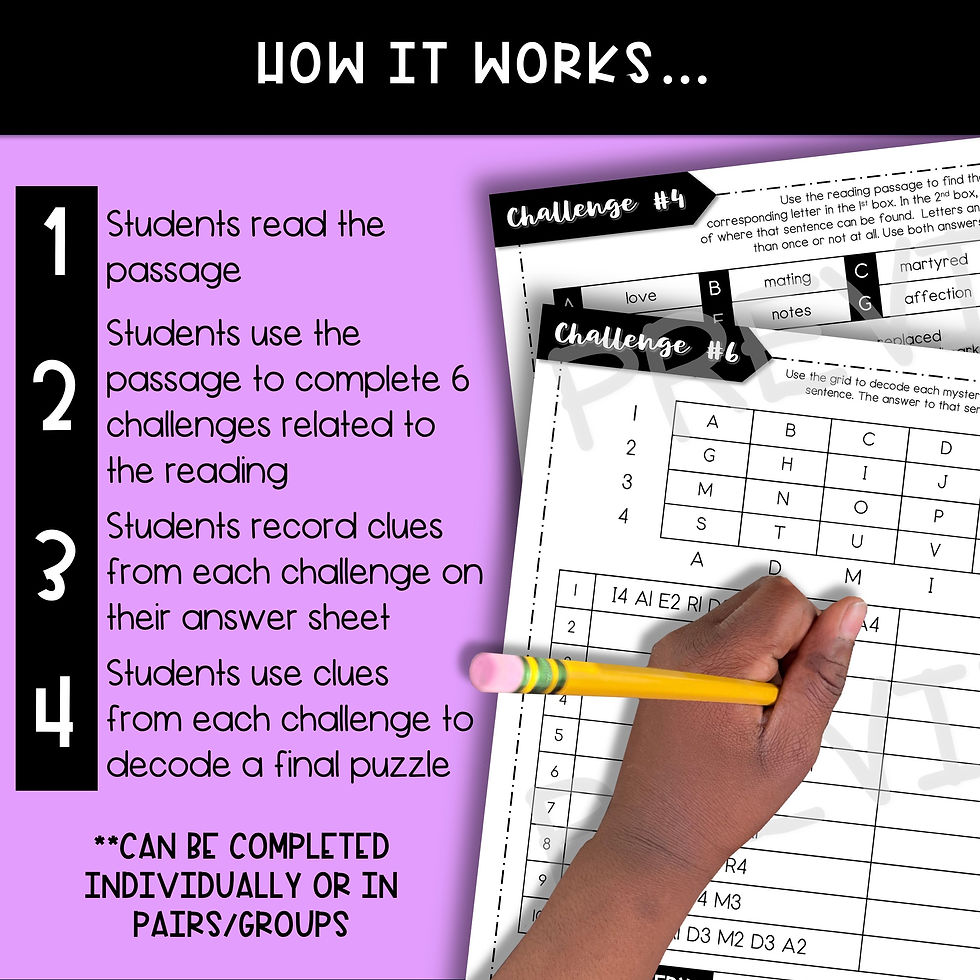 Thumbnail: Valentine's Day History ESCAPE ROOM Activity - Reading Comprehension