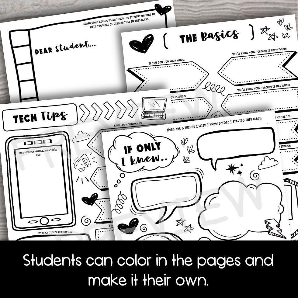 Thumbnail: End of Year Student Advice Book - End of Year Activity