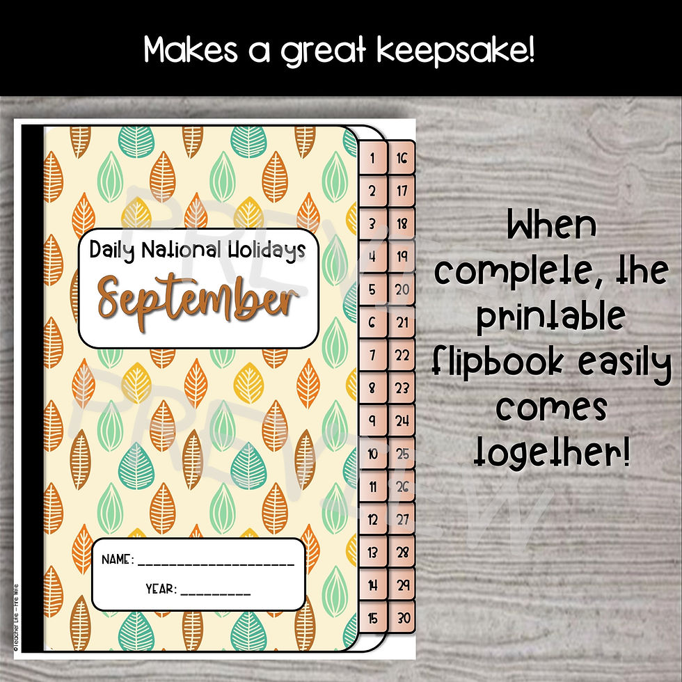 Thumbnail: Morning Meeting National Days Daily Writing Prompts & Slides Bundle - SEPTEMBER