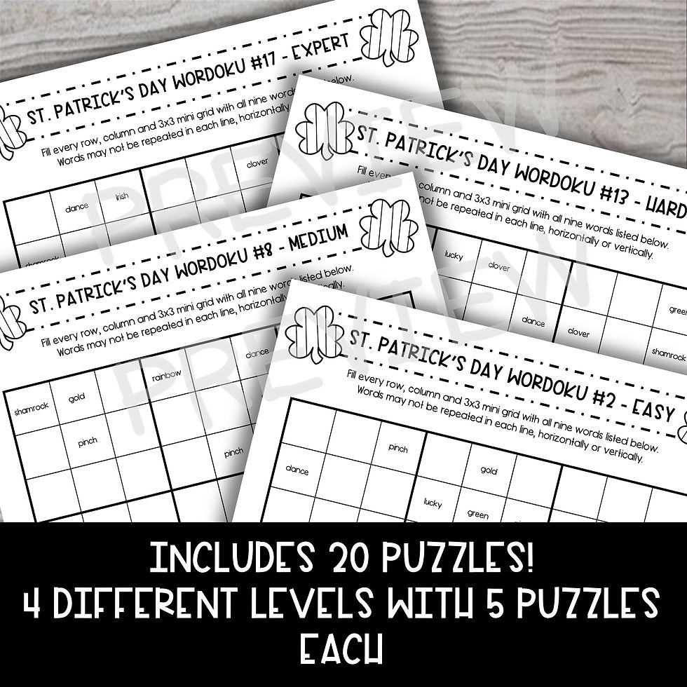 Thumbnail: Wordoku: Sudoku with Words Brainteaser - St. Patrick's Day Edition