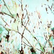 tree branches in light blue background