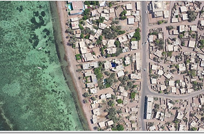 drone shot Red Rock Apartments Dahab
