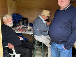 Brian, Barry, Jerry and Mark in the shack