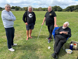 A quartet of members at GB6YD, 2025