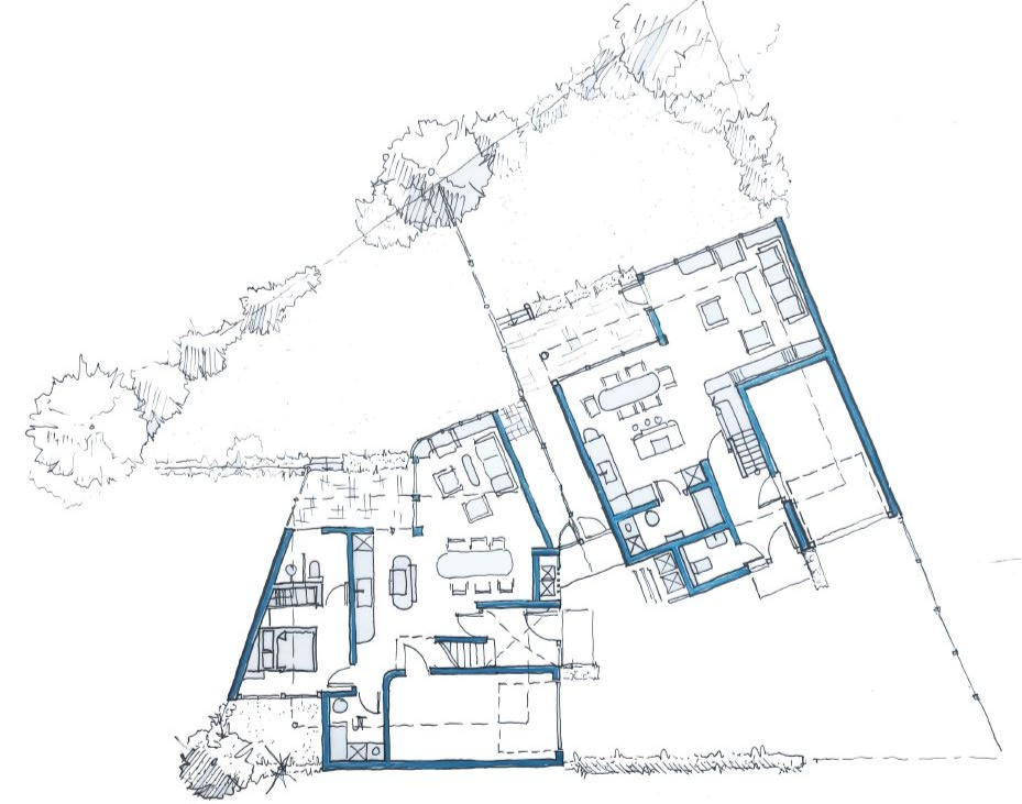 The land is to be divided into two to accommodate 2 separate families