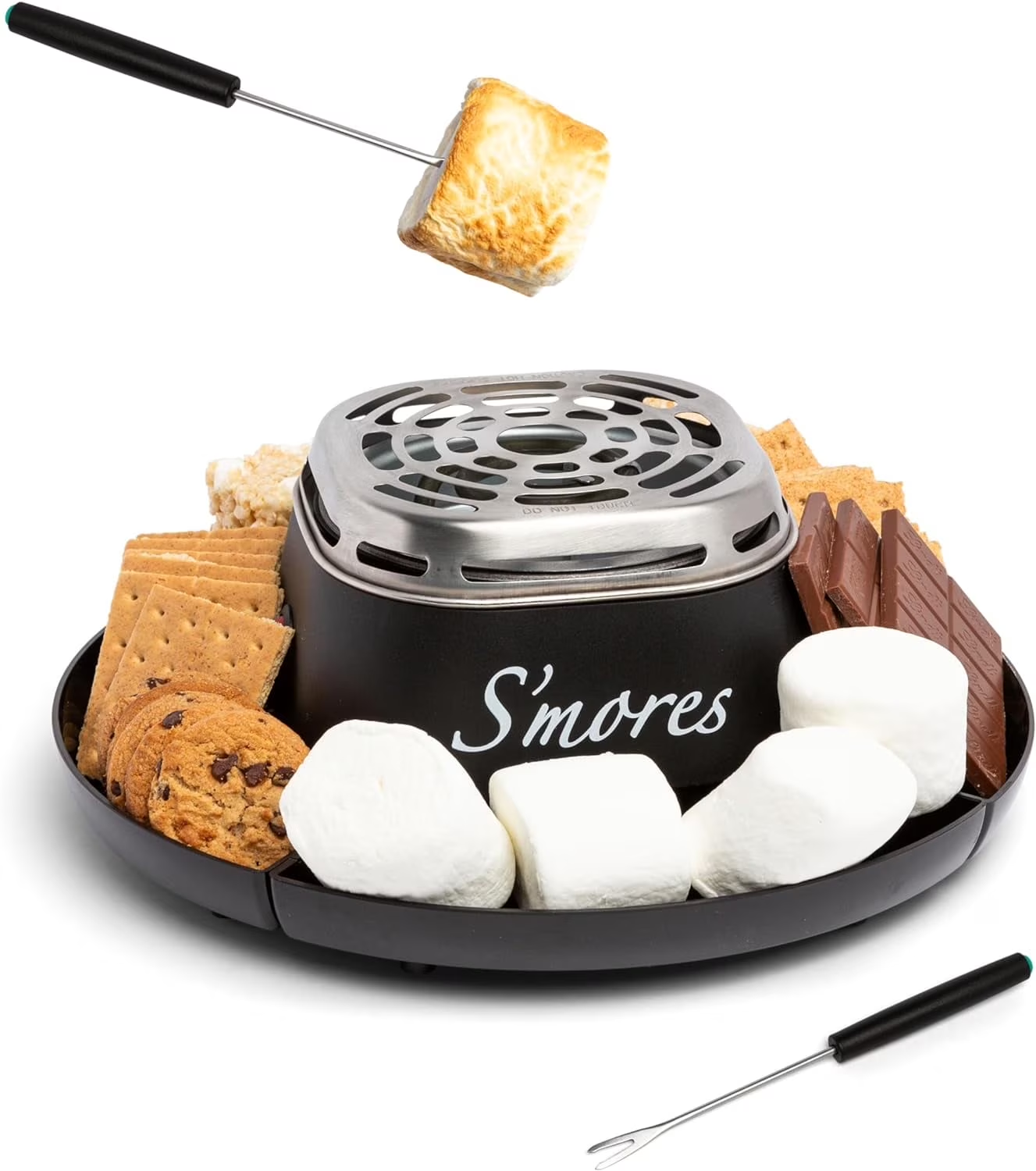 Indoor Smores Maker Smores Kit, Electric Smore Maker with 4 Marshmallows Roastin