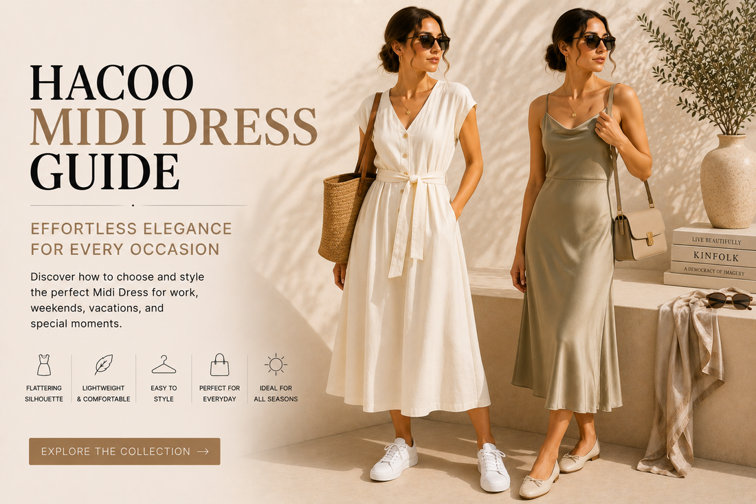Hacoo Midi Dress Guide | Timeless Women's Fashion