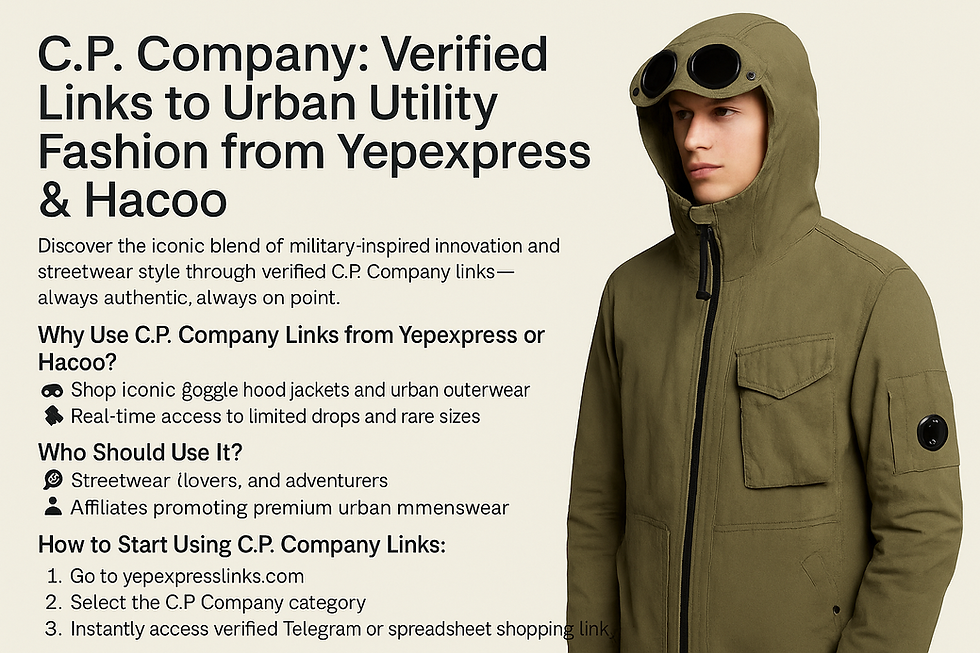 Jaquetas e óculos de sol da CP Company Urban Fashion com links verificados do Yepexpress