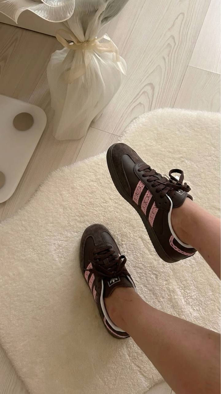 Miniatura: Adidas Samba Brown Pink Lace Zapatos  🩷
