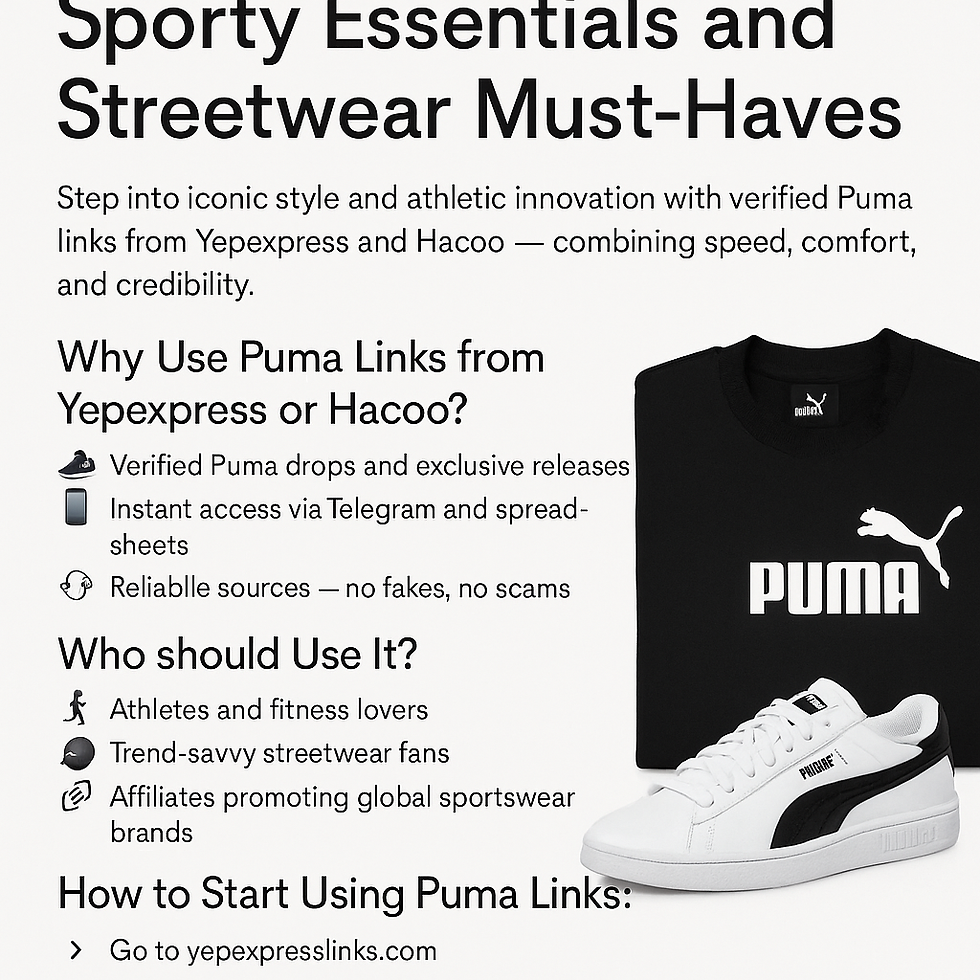 Scarpe Puma e abbigliamento urbano controllati tramite i link per lo shopping di Yepexpress