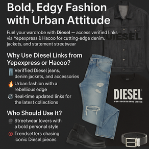 Diesel Yepexpress: enlaces verificados a moda atrevida e inusual con una actitud urbana