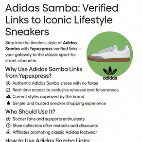 Adidas Samba Yepexpress: Verifizierte Links zu zeitlosem Streetstyle über Yepexpress & Hacoo