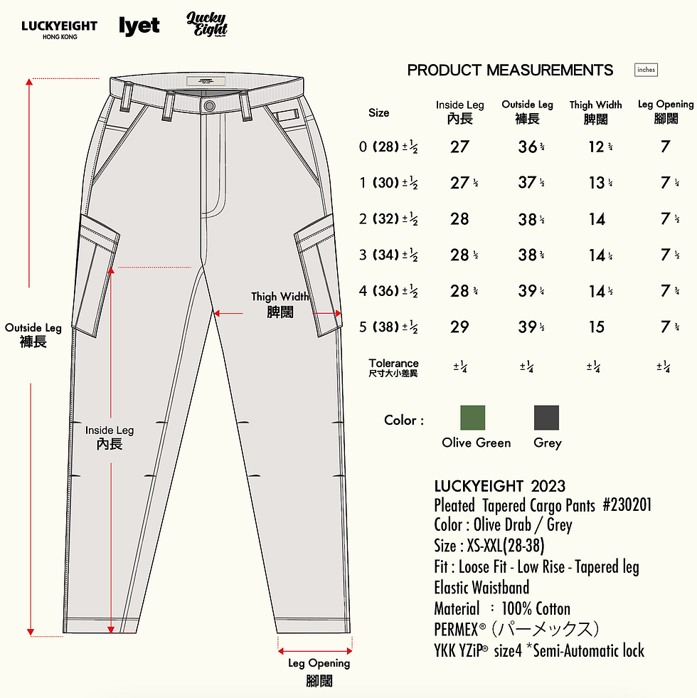 縮圖：Luckyeight  Tapered Cargo Pants